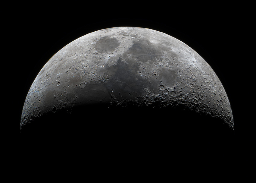 Mond - 6 Tage alt (35.9% beleuchtet)